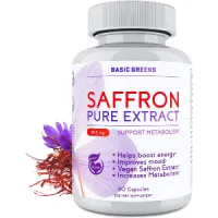 basic greens saffron bottle